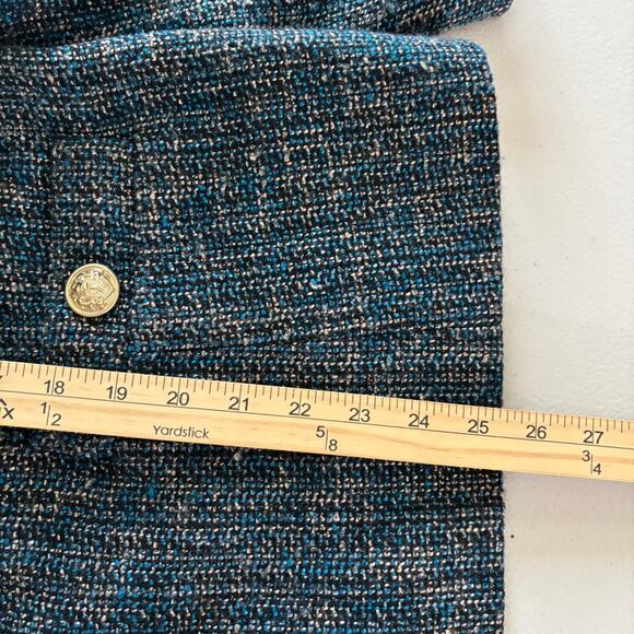 Kasper Jacket Women's Size 14W Blue Tweed Office Career Formal Lined Blazer - Picture 6 of 10